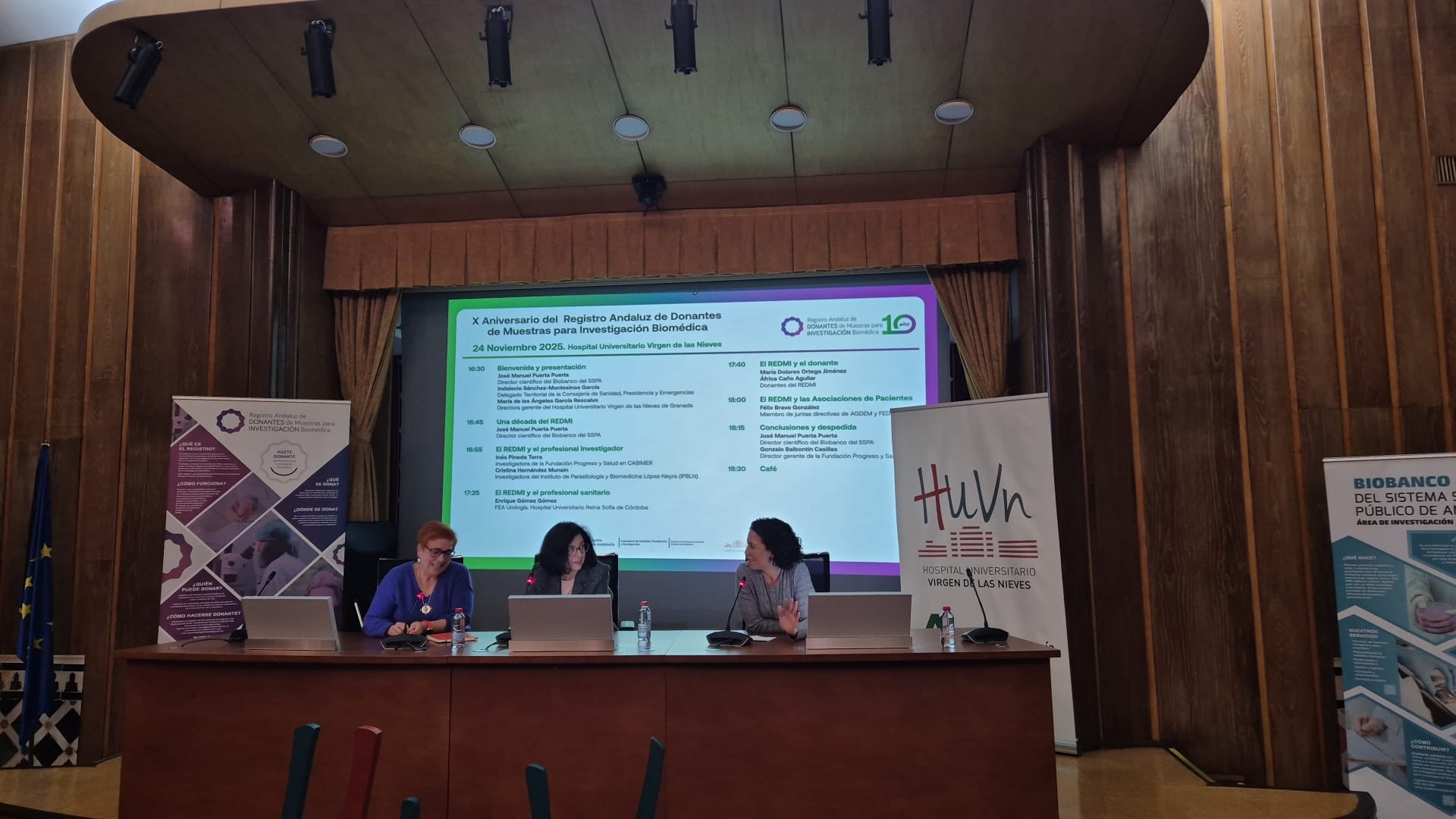 Inés Pineda Torra, CABOMET Sevilla, grupo metabolismo, inmunidad y riesgo cardiovascular; Sonia y Leticia, técnicas del Biobanco